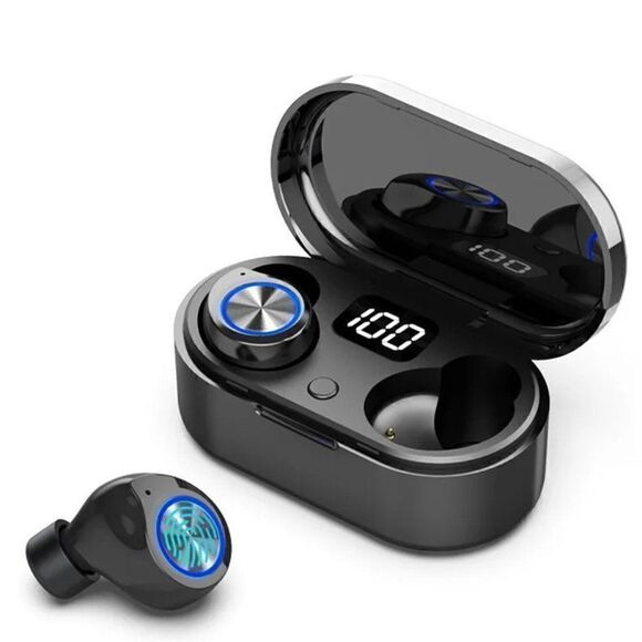 Wireless Bluetooth Headset with Microphone Waterproof w Charging Case - Picture 2 of 10